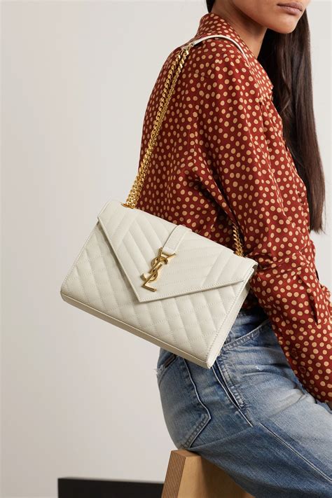 white quilted ysl bag|saint laurent quilted shoulder bag.